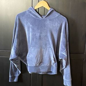 American Eagle velour super soft winged hoodie S blue